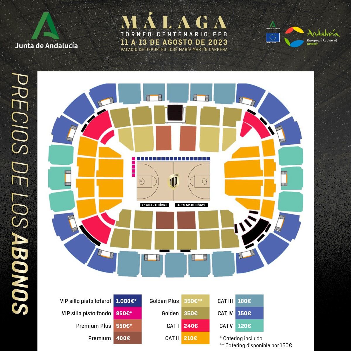 Los abonos para el triangular entre España, Estados Unidos y Eslovenia, que se celebrará en Málaga a la venta en la wed de la Federación Española de Baloncesto