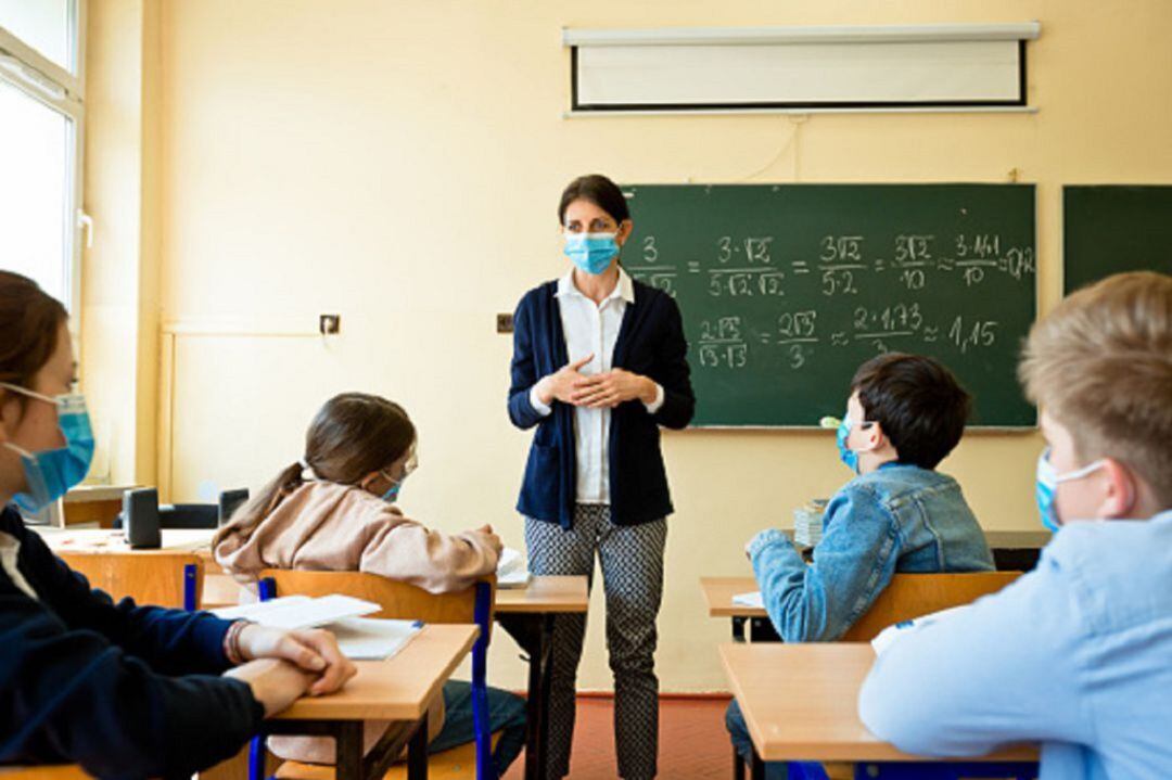 Un aula escolar en tiempo de pandemia (archivo)