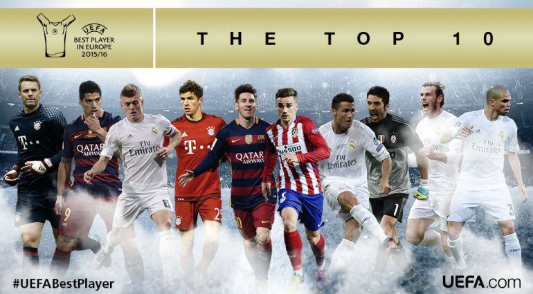 Los 10 nominados por la UEFA a Mejor Jugador de Europa