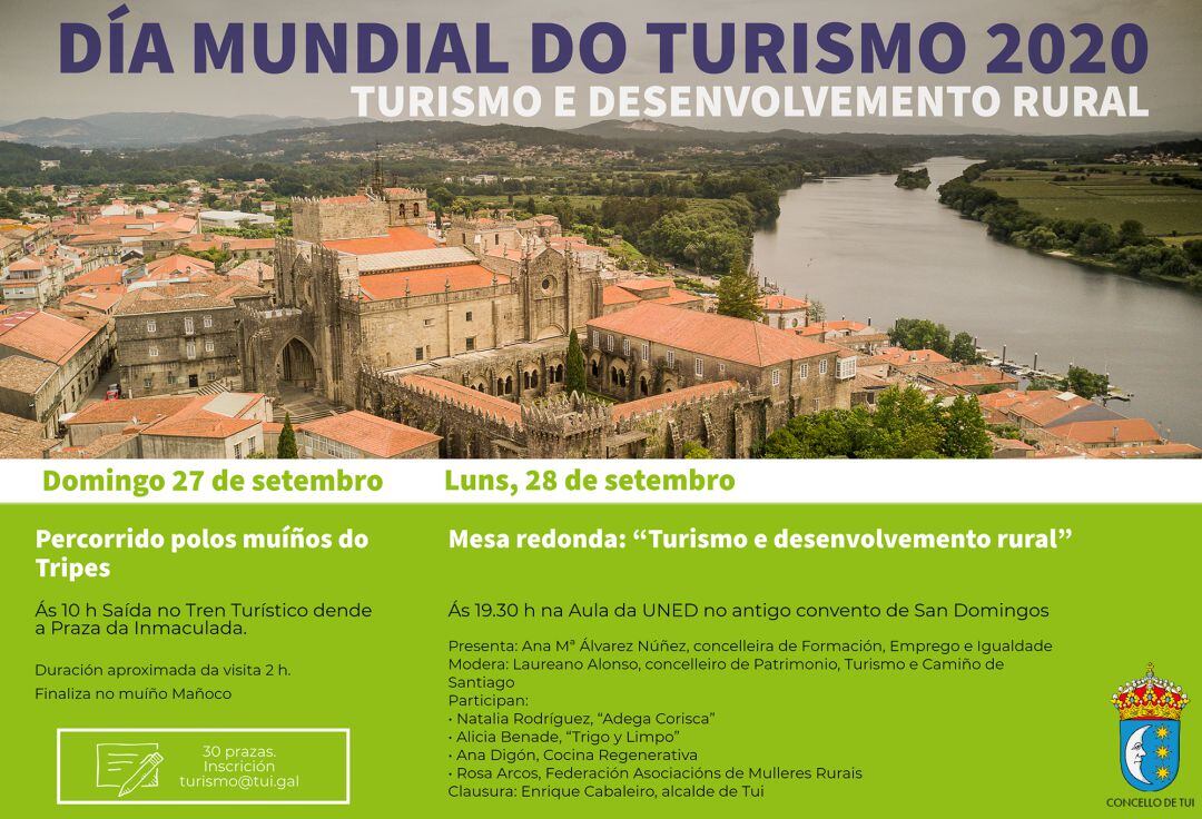 Cartel de actividades del Día Mundial del Turismo en Tui