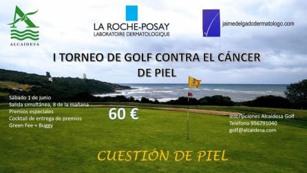 Cartel anunciador del torneo solidario de golf &quot;Cuestión de piel&quot;.