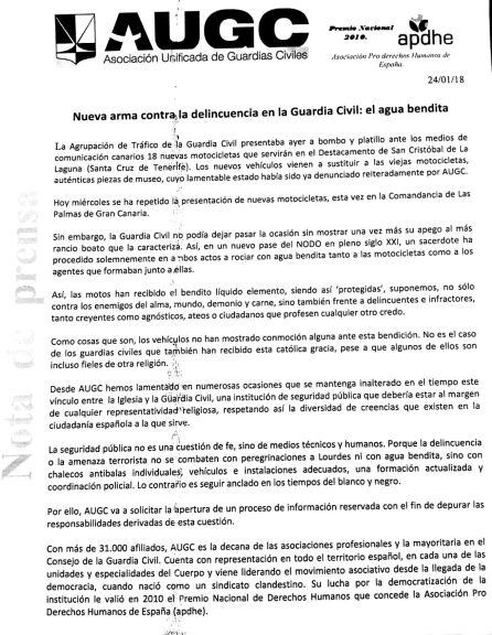 Comunicado de la AUGC