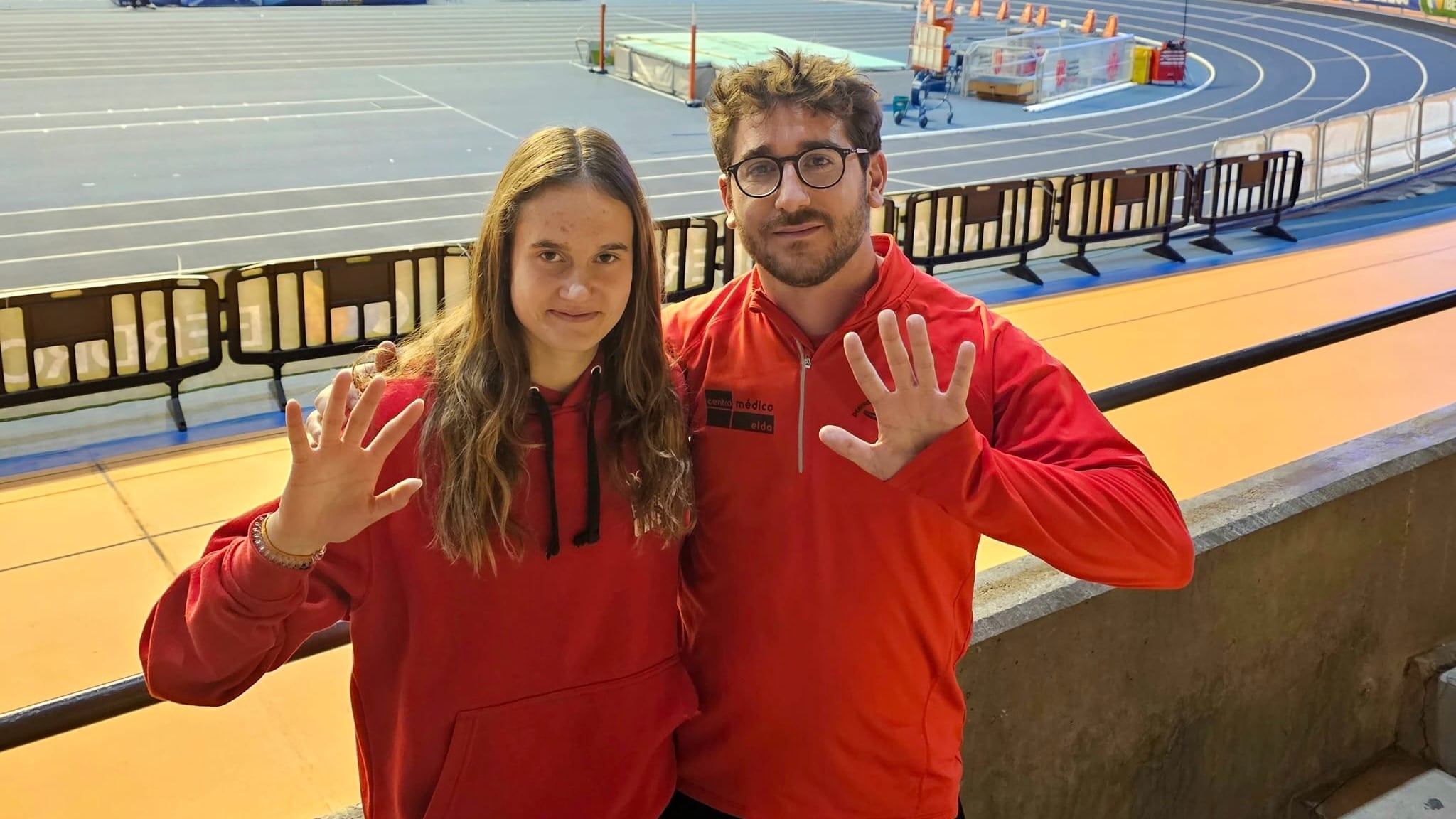 Marta Carrión y su entrenador Rubén Payá