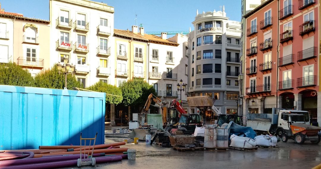 La Plaza Mayor de Burgos está en obras desde primeros de año