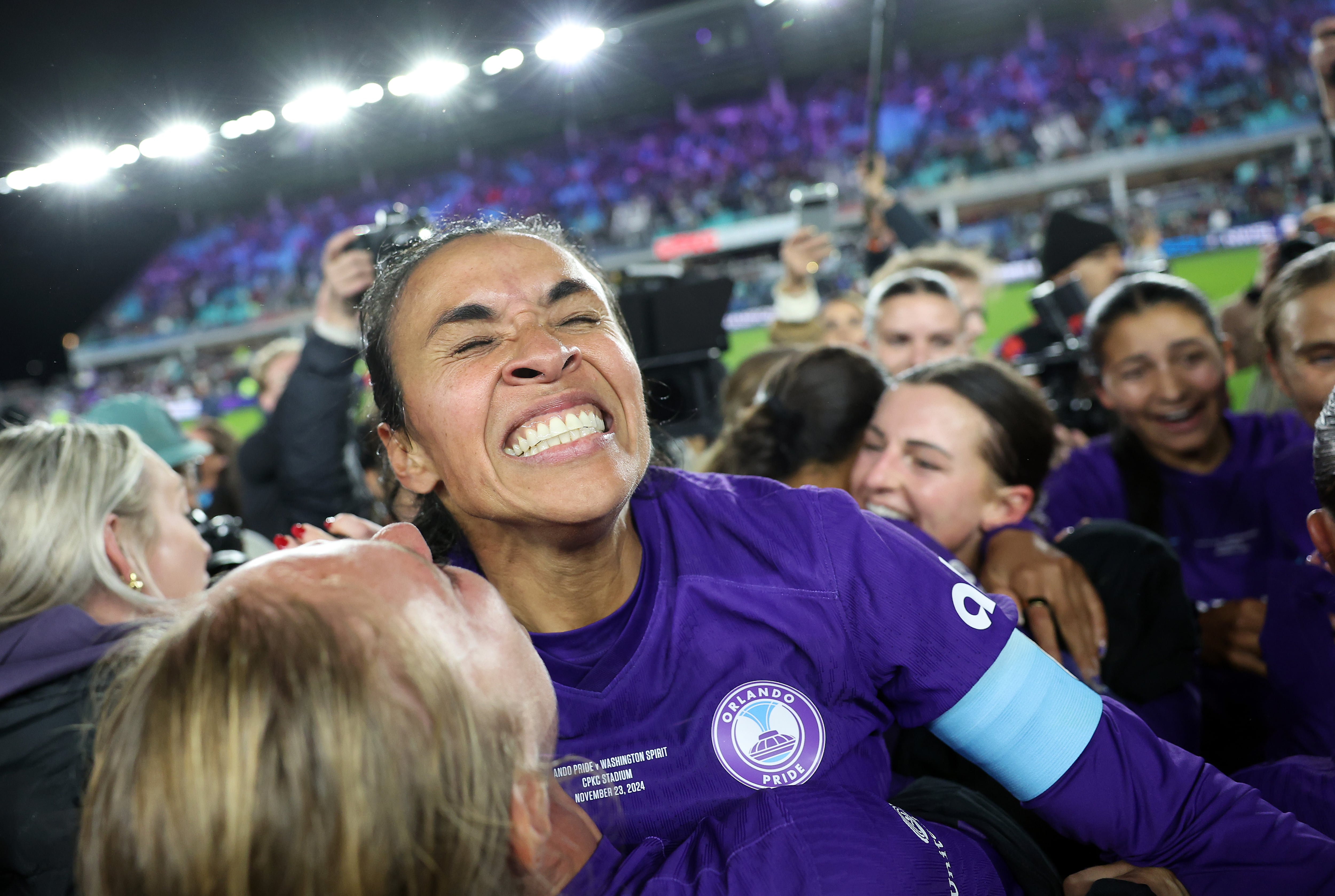 Marta celebra el título de la NWSL con Orlando Pride