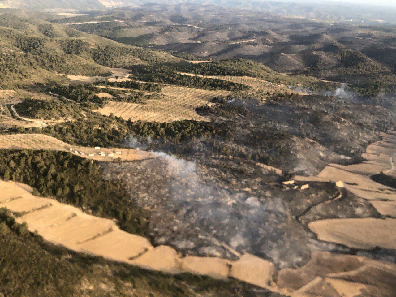 Imagen del incendio en Nonaspe (Gobierno de Aragón)