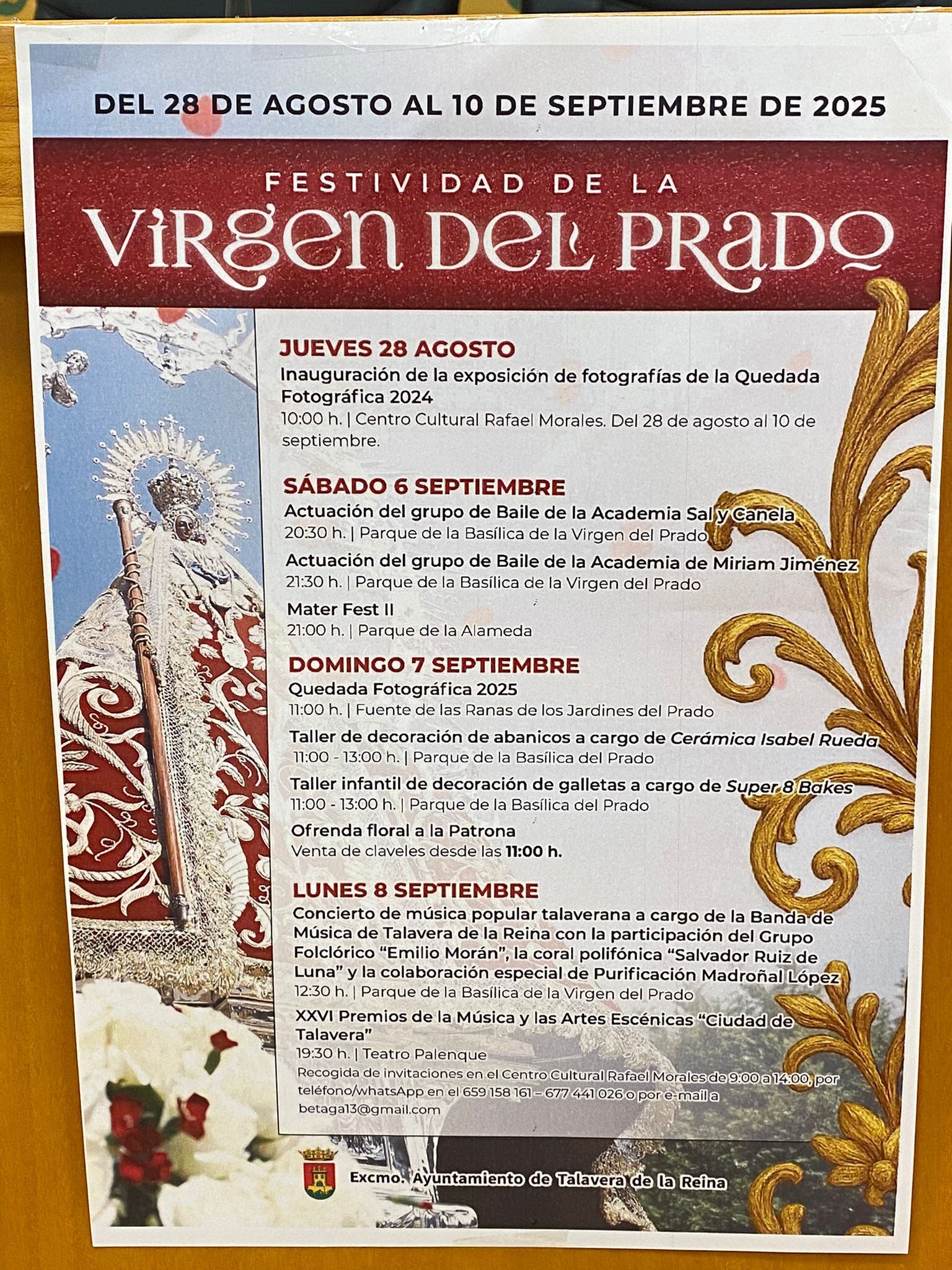Cartel de la festividad de la Virgen del Prado en Talavera