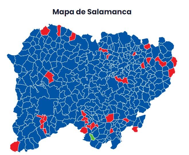 Mapa de los resultados electorales del 9J en la provincia de Salamanca/Cadena SER