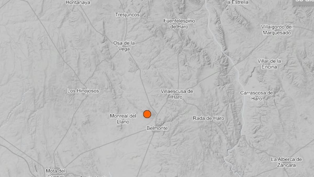 Un terremoto en Belmonte de 3,4 grados se siente en la localidad, Monreal del Llano, Las Pedroñeras o Socuéllamos