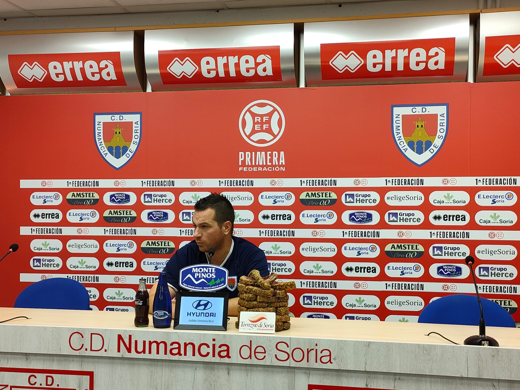 Diego Martínez, entrenador del Numancia, este viernes en rueda de prensa.