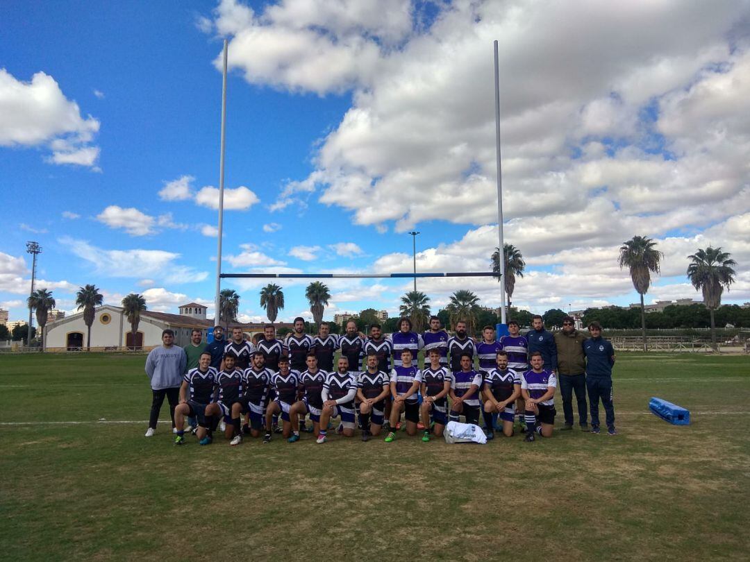 Imagen del equipo jerezano en la Pradera antes del partido