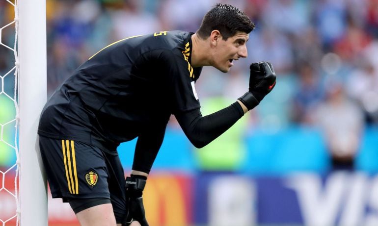 Courtois durante su partido con Bélgica ante Panamá