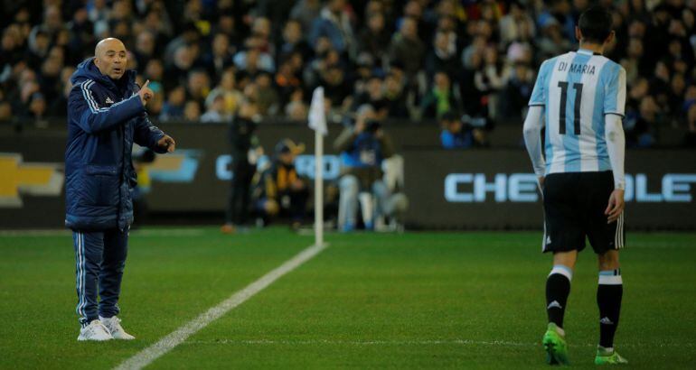 Jorge Sampaoli, en su debut como seleccionador argentino.