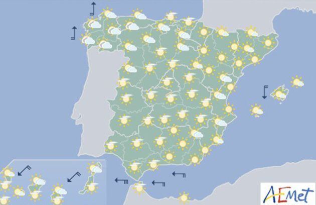 Mapa significativo elaborado por la Agencia Estatal de Meteorología (AEMET).