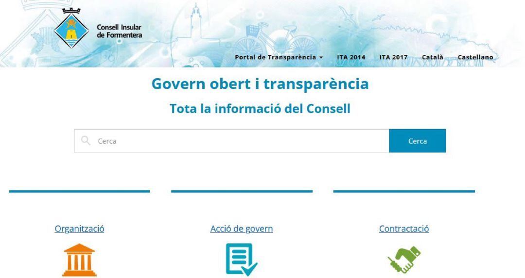 Imagen del portal de transparencia del Consell de Formentera