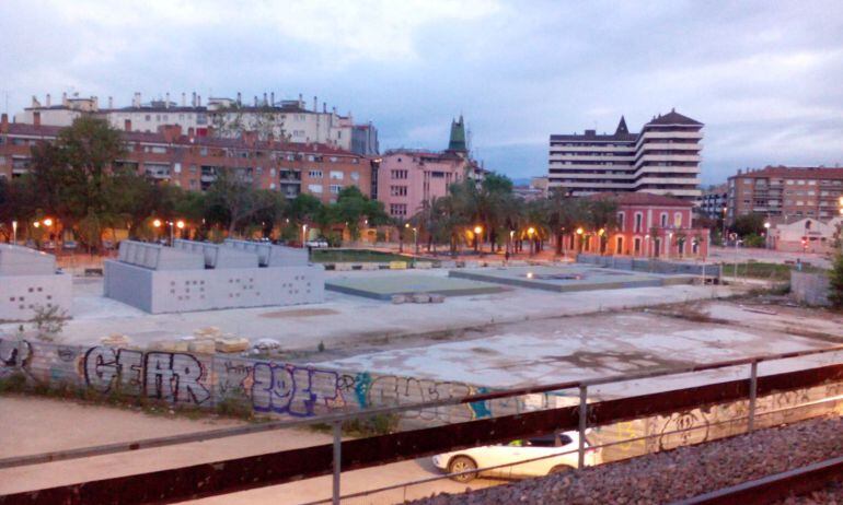 El Parc Central, a quest matí. L'aspecte final serà molt diferent.