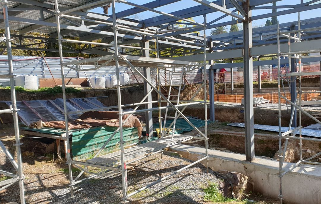 Yacimiento arqueológico nazarí en el Cuarto Real de Santo Domingo, en pleno centro de Granada, y nueva estructura para permitir su visita y conservación