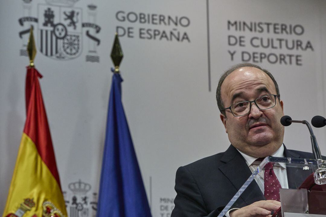 Miquel Iceta, durante una rueda de prensa del Gobierno de España