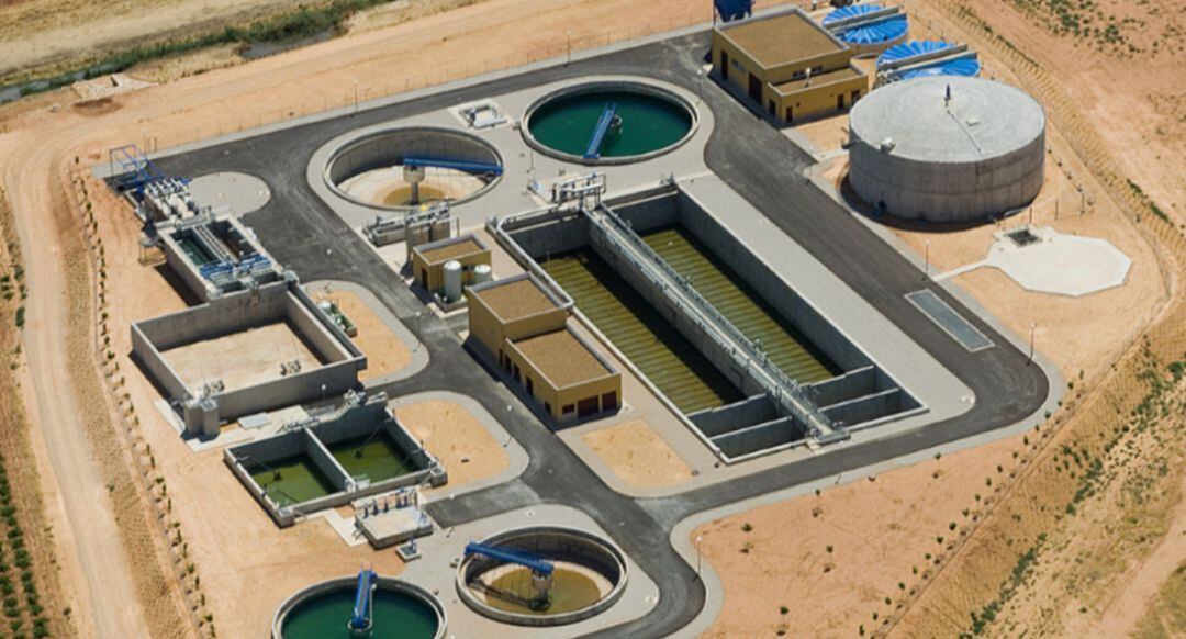 Imagen aérea de la EDAR de Valdepeñas (Ciudad Real)