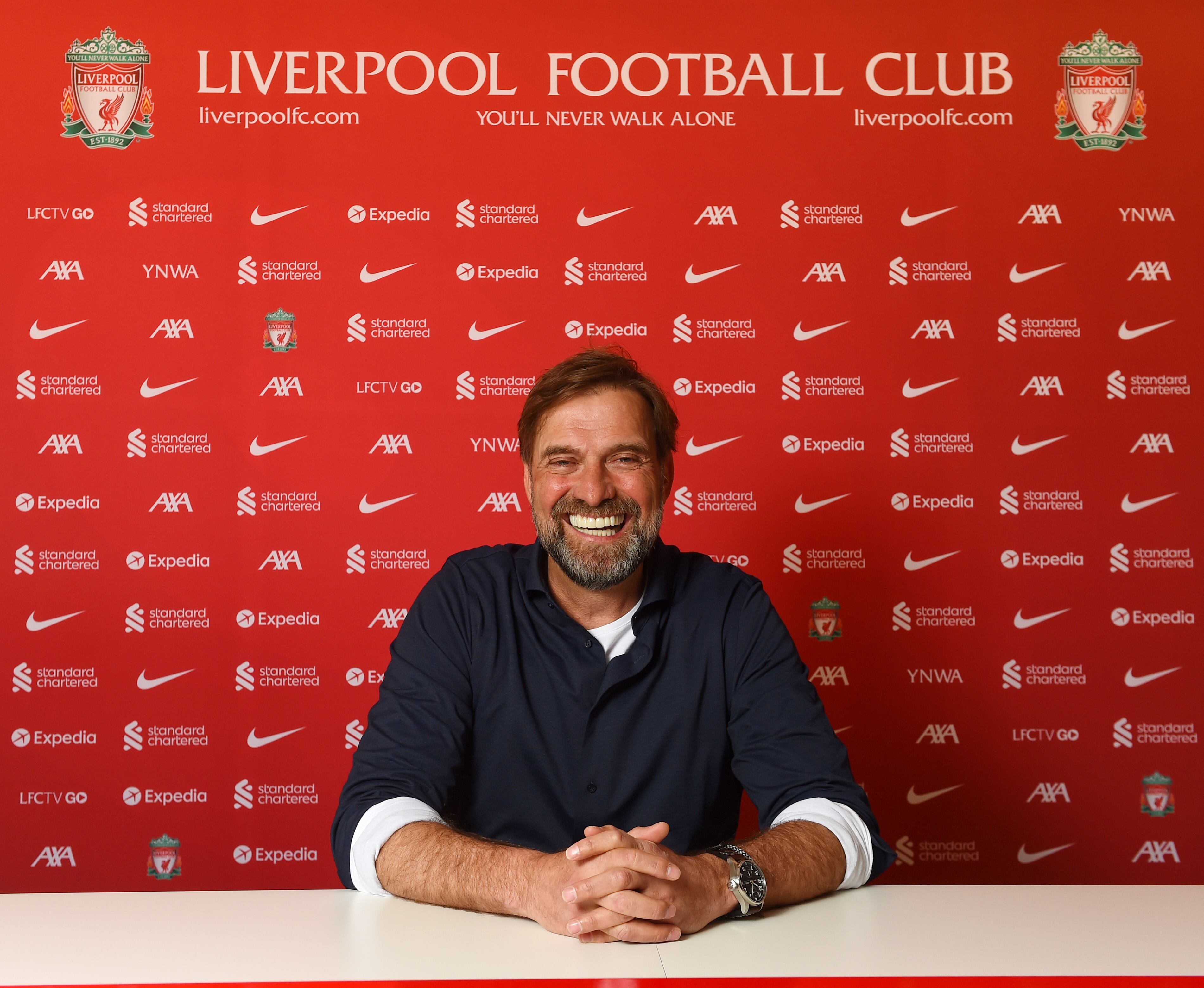 Jurgen Klopp después del anuncio de renovación con el Liverpool.