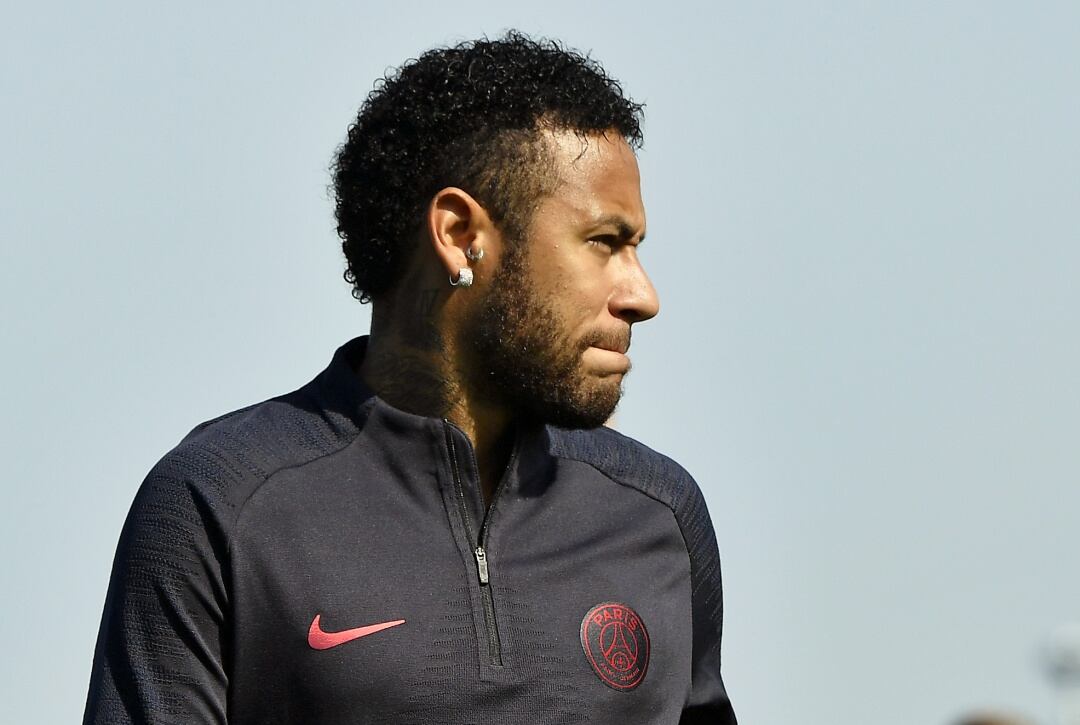 Neymar Jr, durante un entrenamiento del PSG