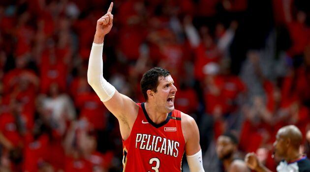 Nikola Mirotic, durante un partido de Playoffs de la pasada campaña