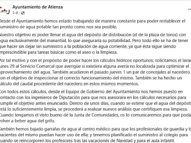 Comunicado Ayto Atienza