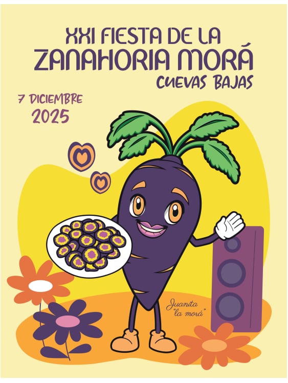 Cartel anunciador de la celebración de la Zanahoria Morá en Cuevas Bajas (Málaga)