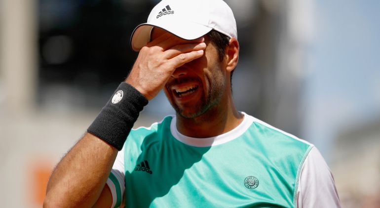 Verdasco se echa la mano a la cabeza tras fallar una pelota ante Nishikori