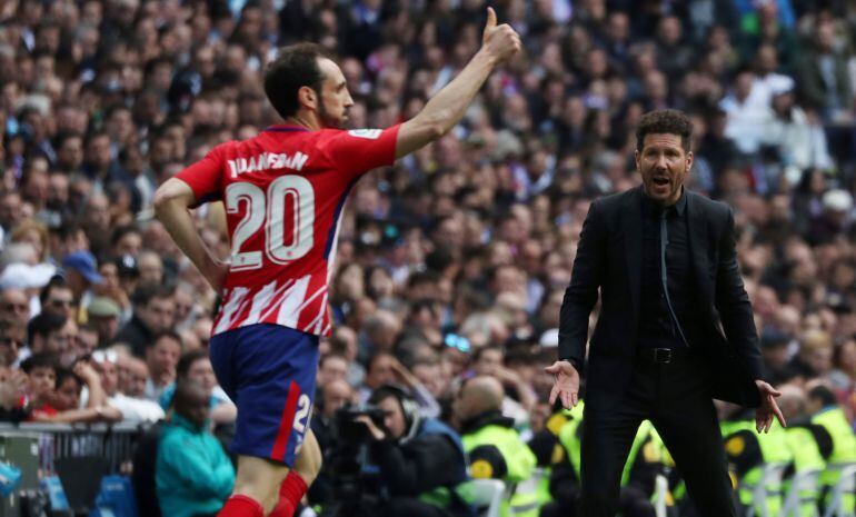 Simeone, en el derbi del Bernabéu.