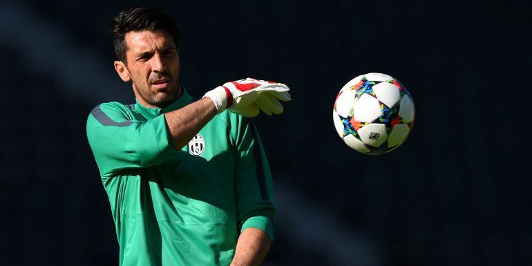 El portero de la Juventus, en el entrenamiento previo a la final de la Champions.