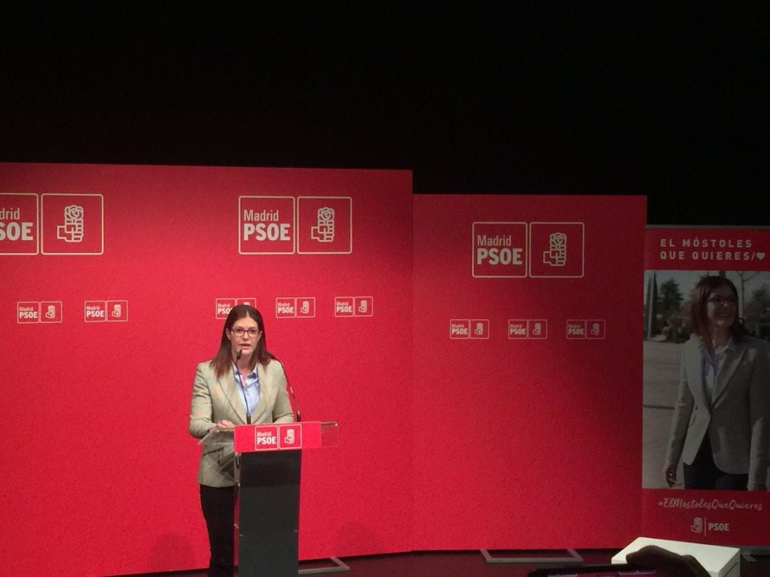 Noelia Posse, candidata del PSOE a las municipales de Móstoles, en el acto de su presentación