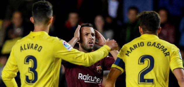 Jordi Alba, durante el partido de La Cerámica