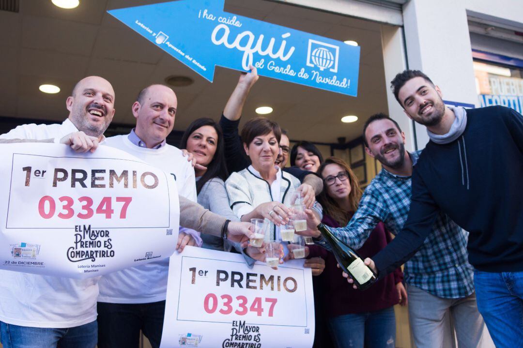 Primer, tercer y quinto premio de la Lotería Nacional 2018 vendido en la administración Nº3 de Manises