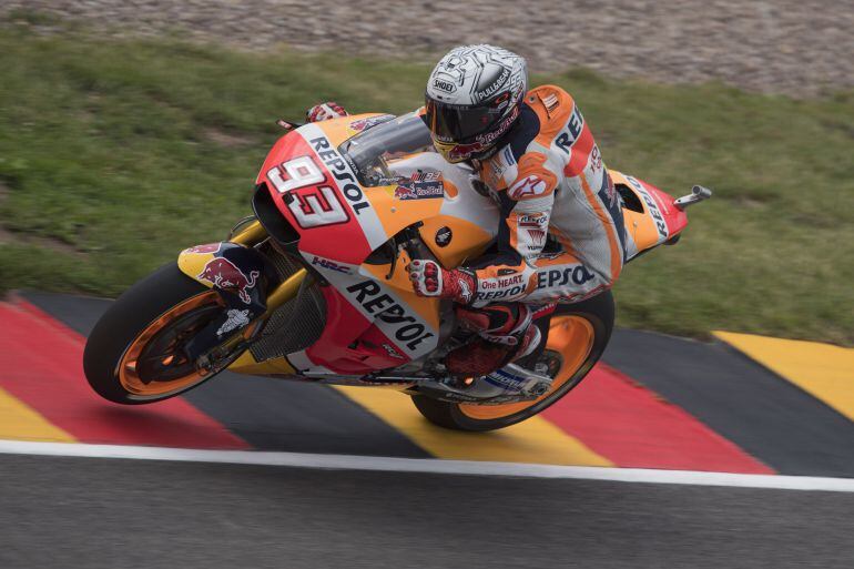 Marc Márquez rueda en la clasificación del GP de Alemania