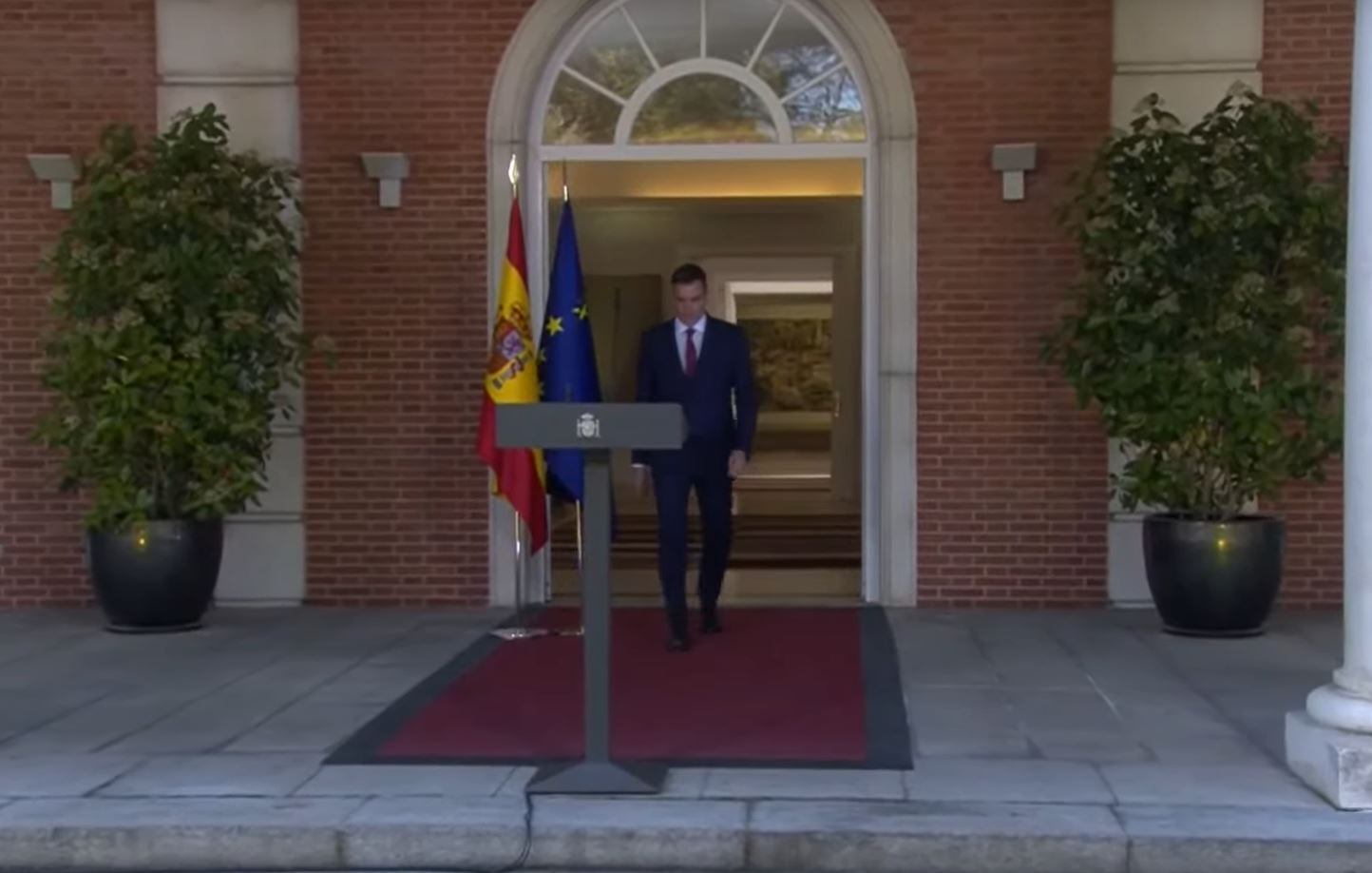 El presidente del Gobierno, Pedro Sánchez, en La Moncloa.