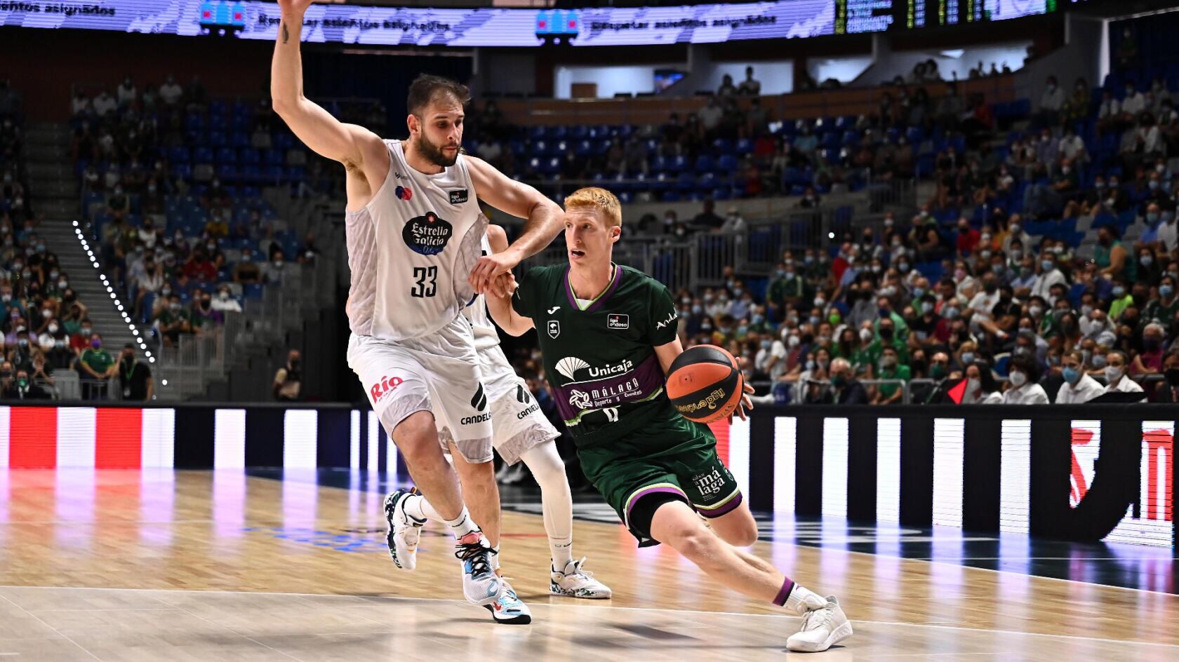 Alberto Díaz, en el partido de la pasada temporada en el Carpena entre el Unicaja y el Breogán