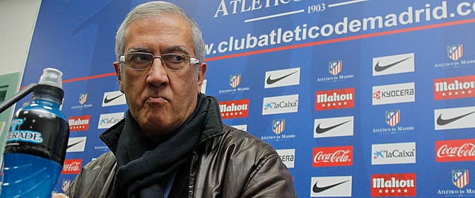 Manzano, en la sala de prensa del Atlético de Madrid