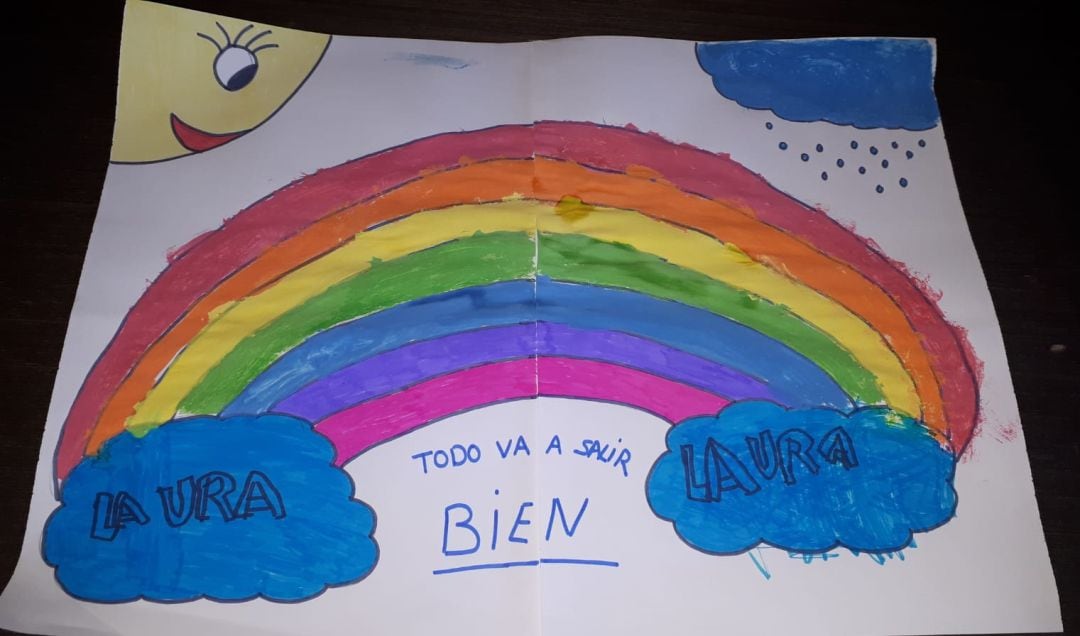 Dibujo de una escolar riojana para dar ánimos en esta situación.