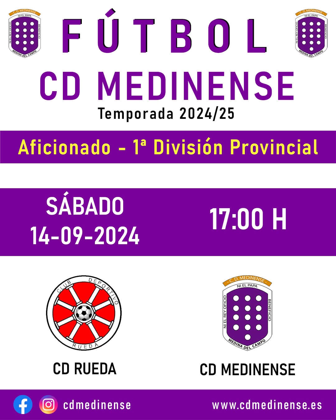 Partidazo entre equipos vecinos: CD Rueda - CD Medinense