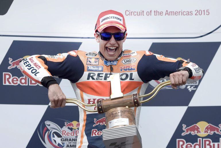 Márquez, en el podio de Austin