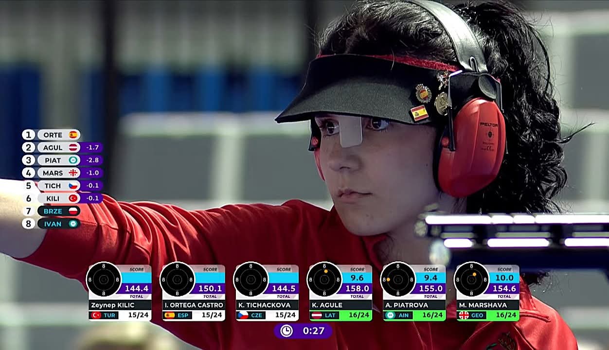 Inés Ortega Castro, campeona de Europa júnior en la prueba de 10 metros pistola en Tiro Olímpico.