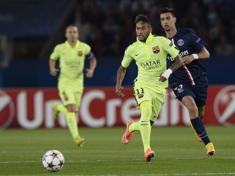 Neymar y Pastore, durante el partido PSG-Barcelona de Champions de la pasada temporada