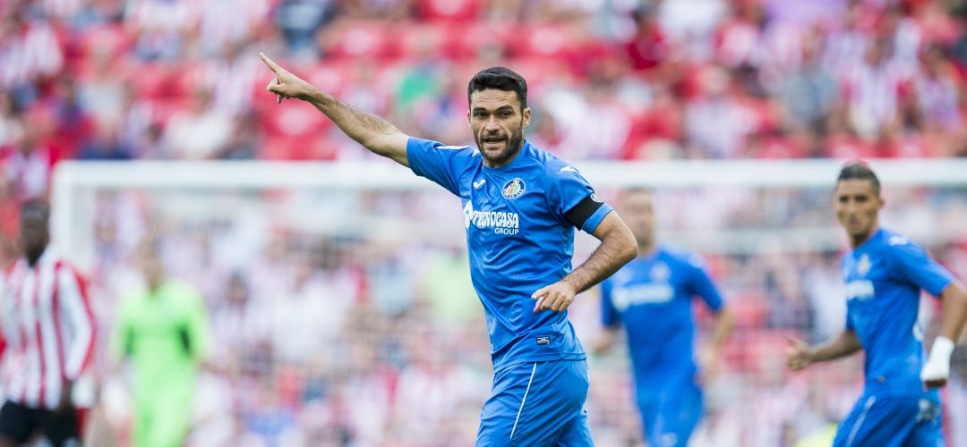 Jorge Molina durante el partido en San Mamés del año pasado donde el Getafe C.F. empató sin goles en el primer partido de la temporada 2017-2018.