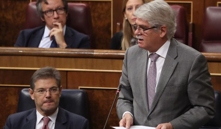 El ministro de Asuntos Exteriores, Alfonso Dastis, este miércoles en el Congreso.