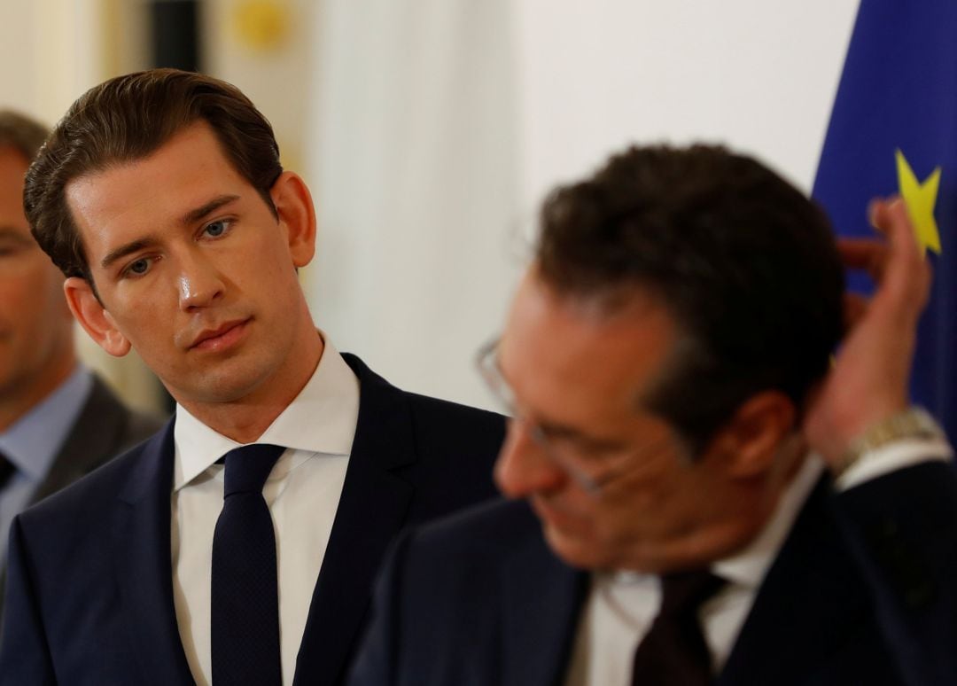 Sebastian Kurz y Heinz-Christian Strache, en un acto en Austria