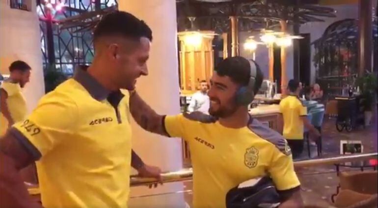 Vitolo durante su bienvenida a la UC Las Palmas