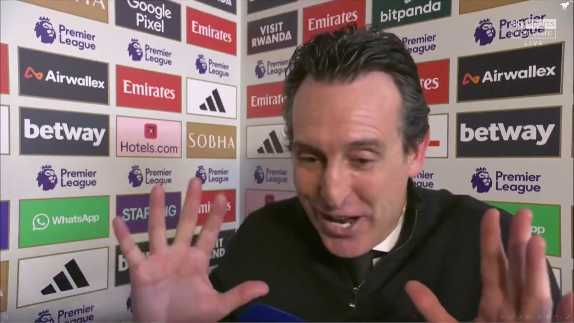 Unai Emery explica su no saludo con Arteta