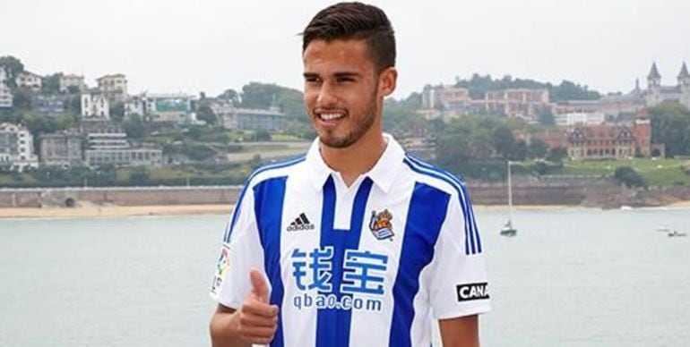 Diego Reyes, el día de su presentación con la Real el pasado verano