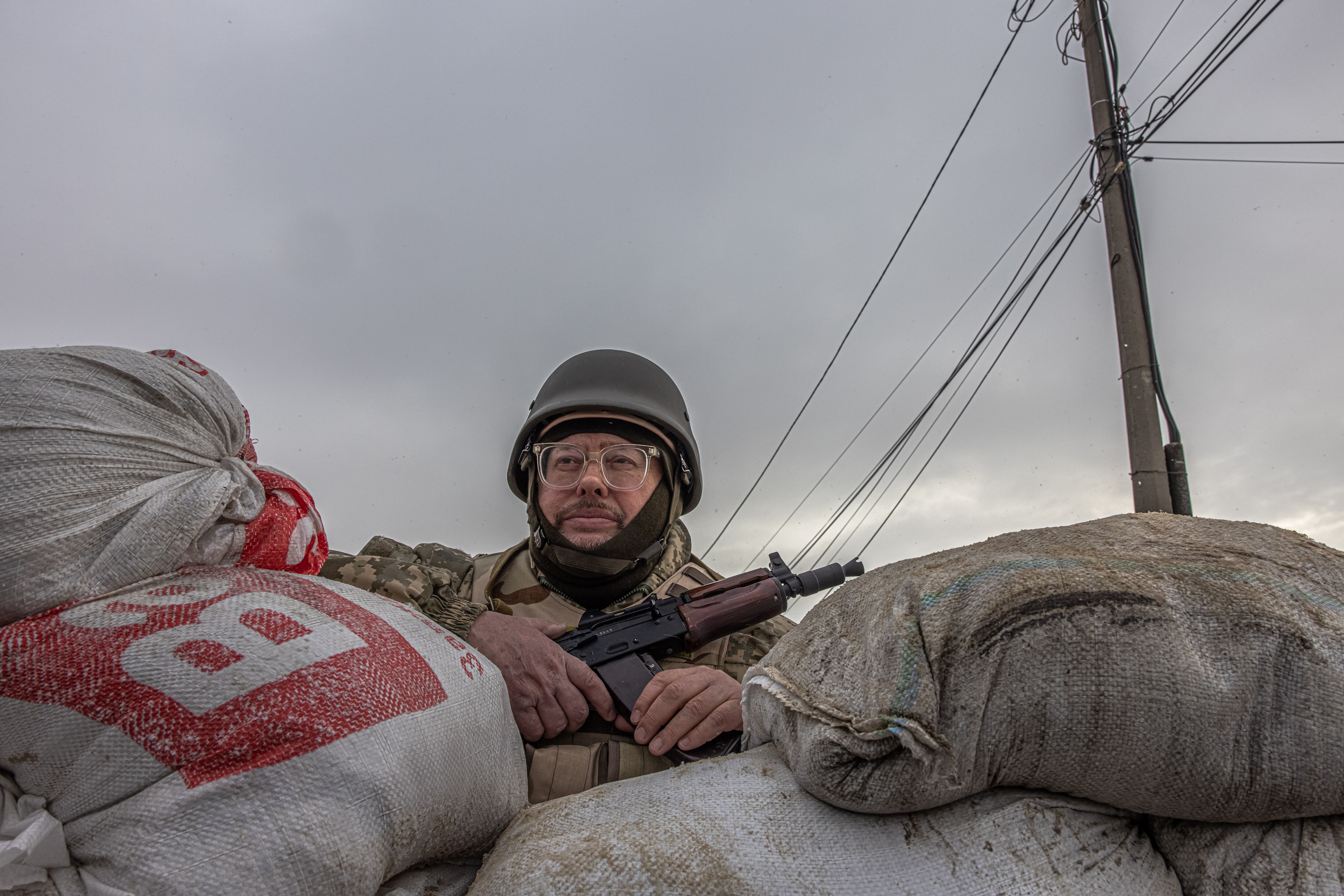 Un soldado ucraniano en Kiev. 